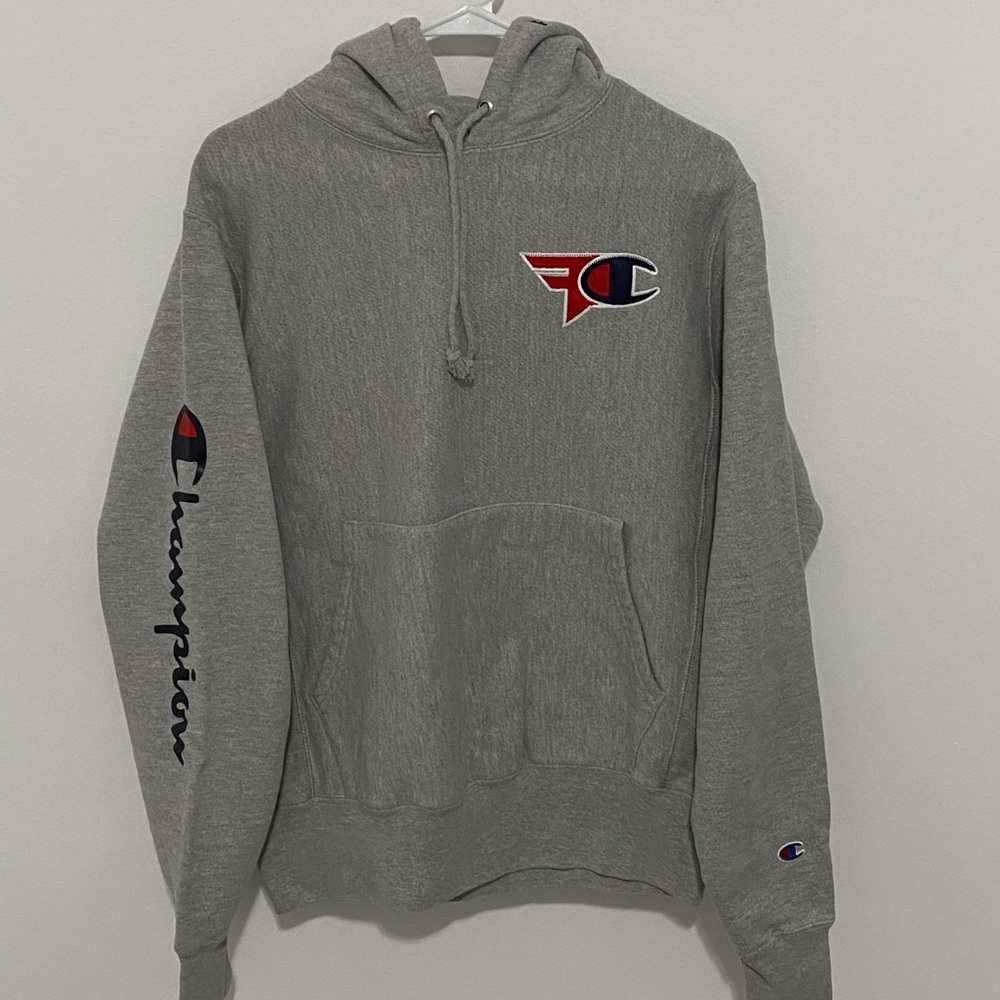 Champion x FaZe Clan Reverse Weave Gray Hoodie